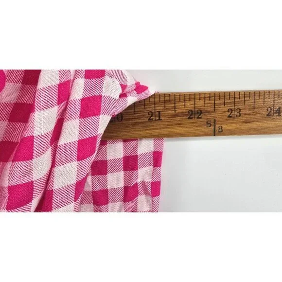 New Torrid Fit & Flare Button Up 3/4 Sleeve Pink Gingham Top Size 2X - Picture 11 of 11